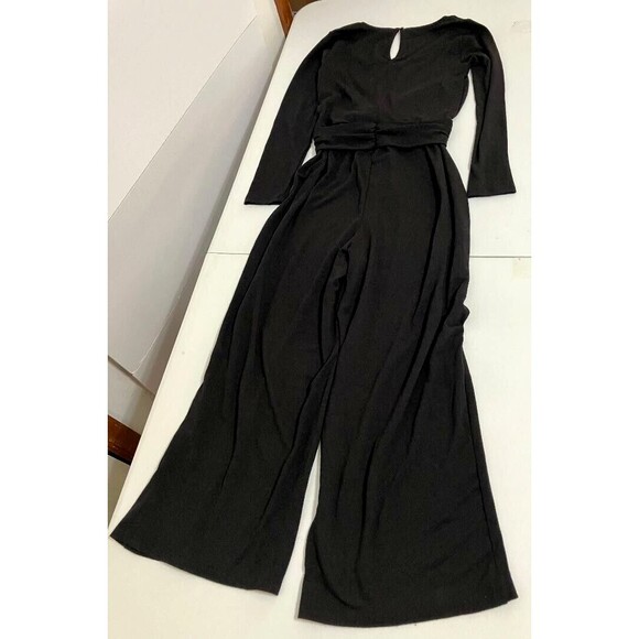 Old Navy Woman's Black Jumpsuit/Jumper Elegant  Faux Wrap Wide Leg Size Small - Picture 9 of 15